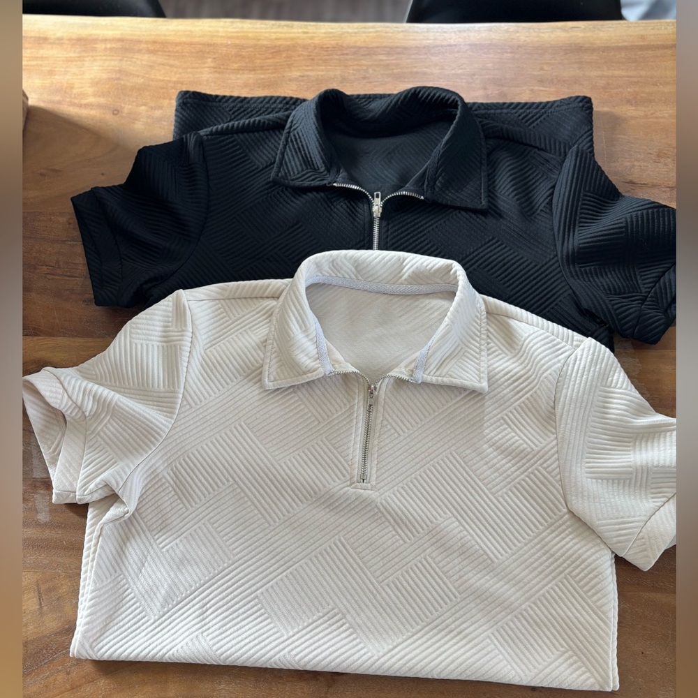2 SHEIN men’s Textured Button Down Shirt